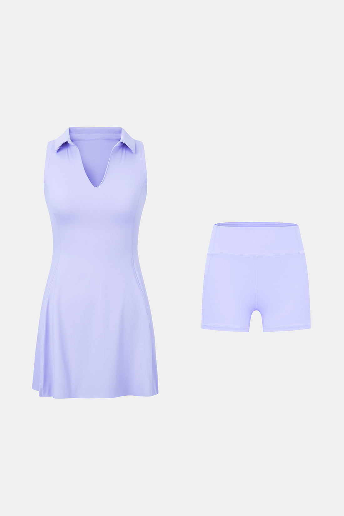Polo Collar Tennis Dress with V-Neck