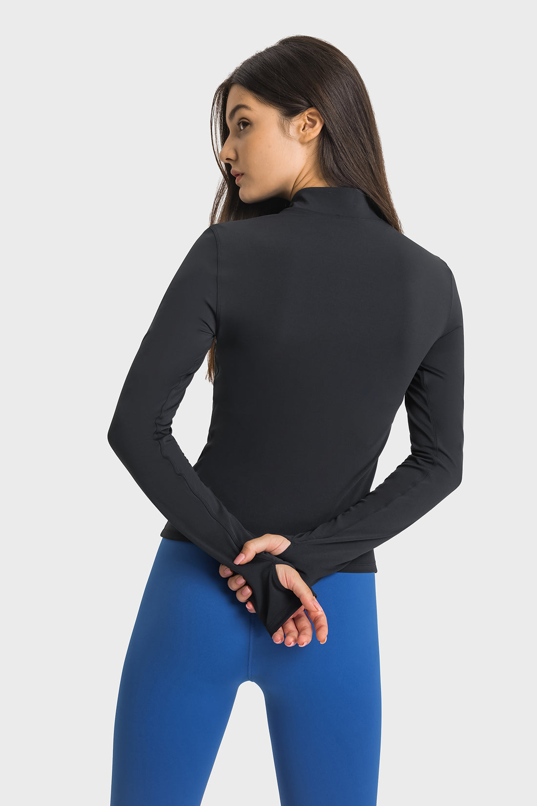 Half-Zip Stand Collar Compression Long Sleeve Sports T-Shirt