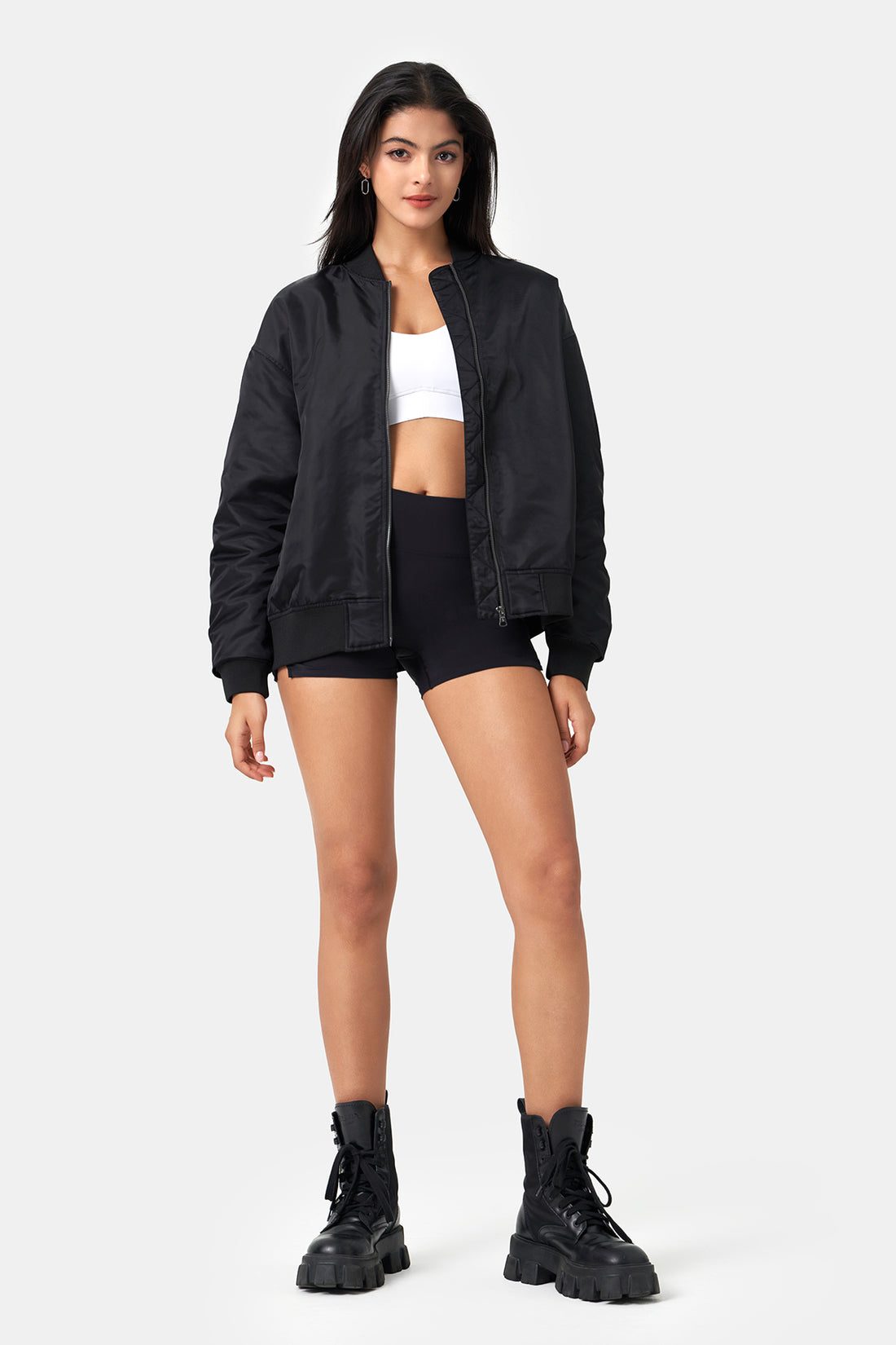 Oversized Quilted Pleated Sleeve Jacket with Padding