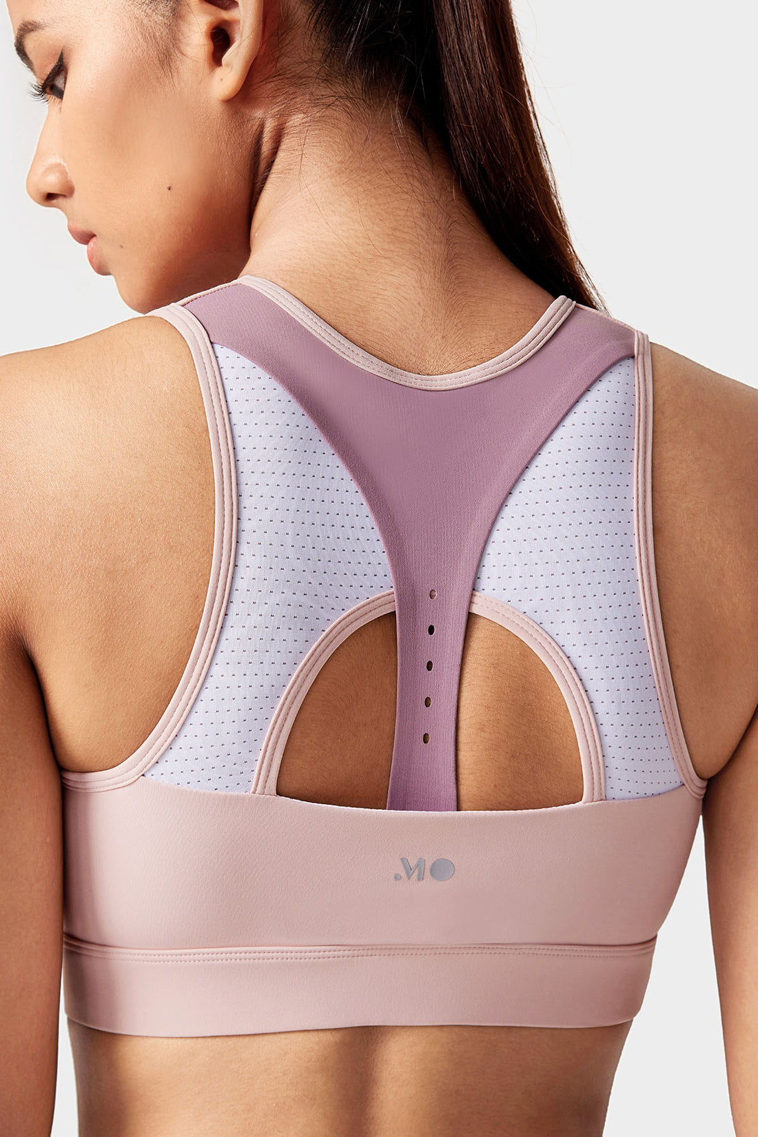 Front-Zip Color Clash Padded Running Bra