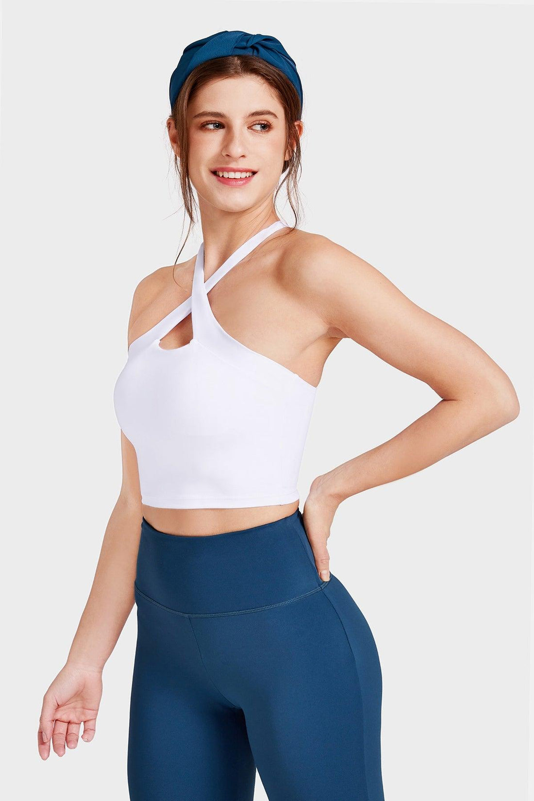 Sugar Cross Front Detail With Seamless In Back Crop Top